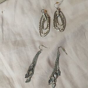 Silver Chandelier Earrings with Crystal Accents